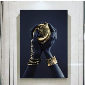 Picture fame in dark blue and gold